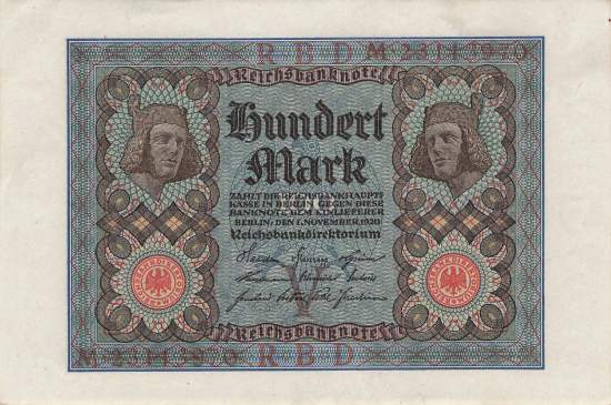 100 Mark 1920 ro.67b VM